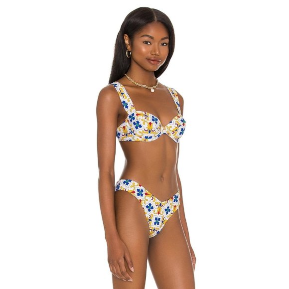 WeWoreWhat Delilah Bikini Bottom in Pearl Tile Multi Medium New Nwt Swimsuit - Picture 10 of 13